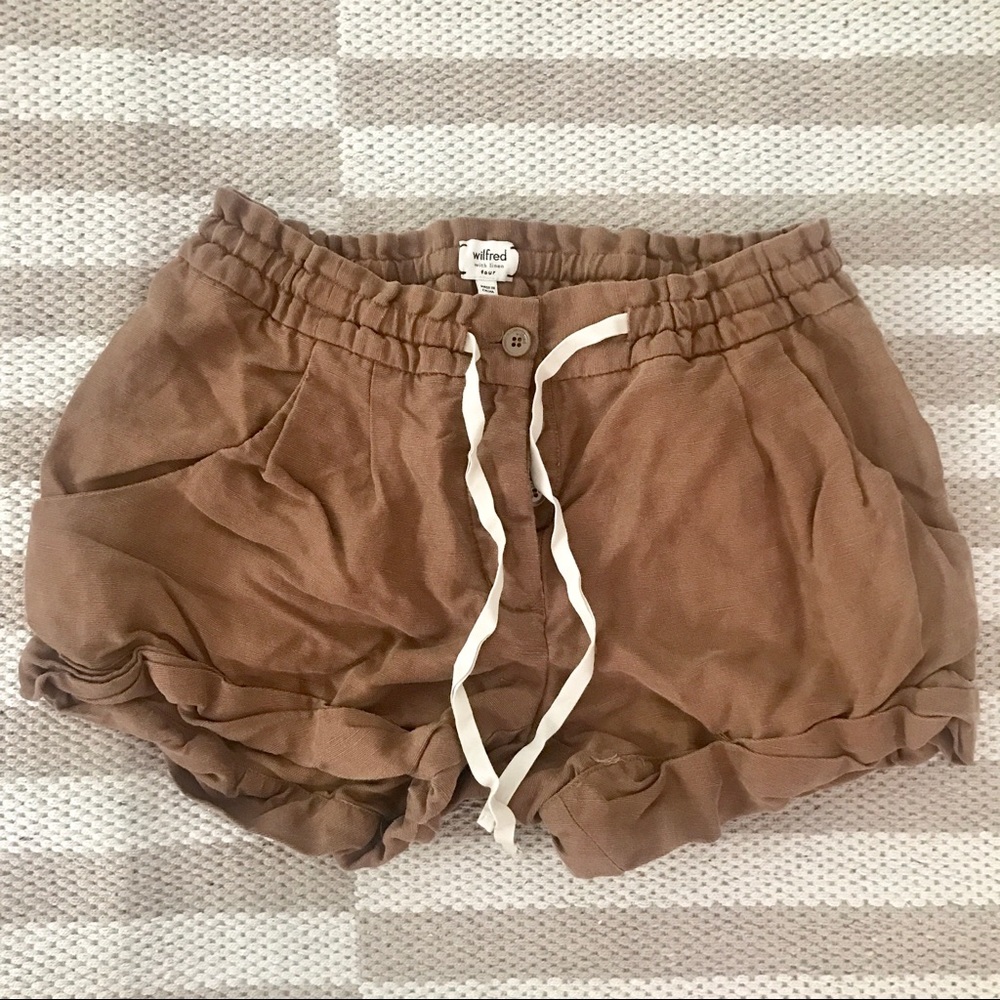 Aritzia Wilfred Linen Drawstring Shorts